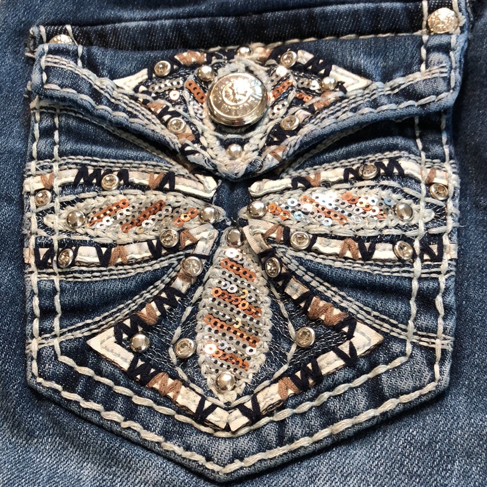 Denim Couture Smith denim stretch bling jeans, sz7 - Picture 5 of 14